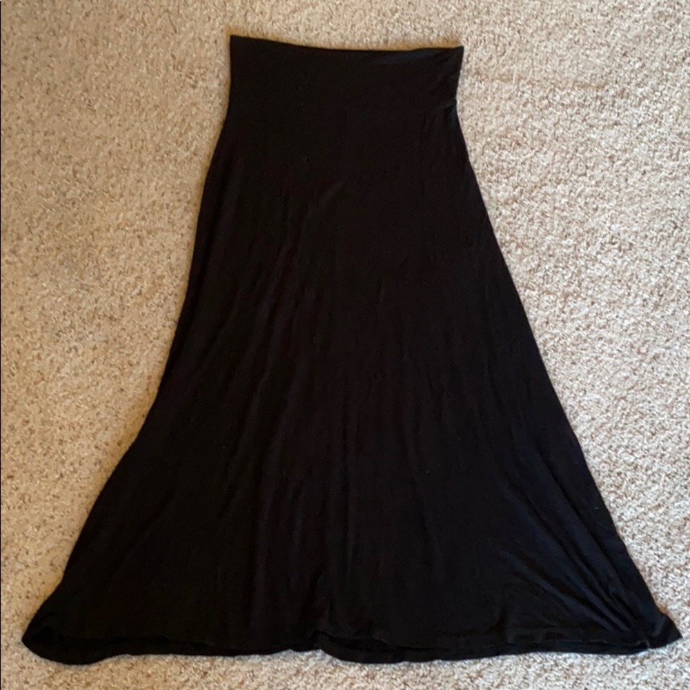 Women’s Black Cotton Maxi Skirt Size Large